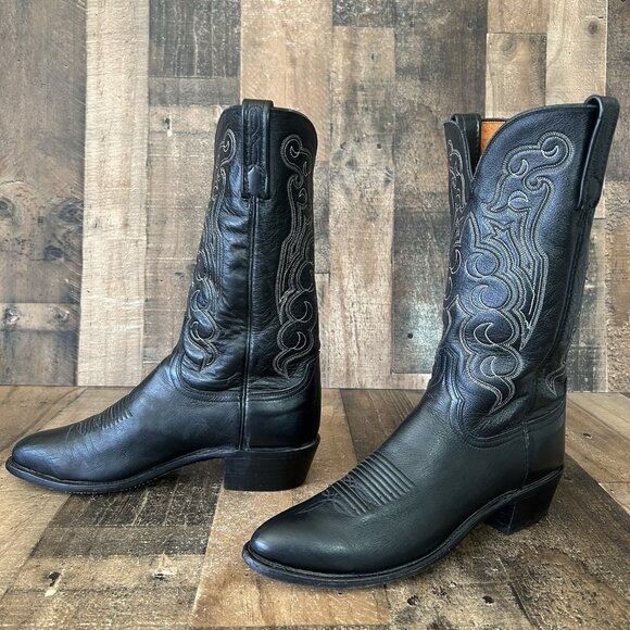 Lucchese 1883 Black N1613J4 Western Cowboy Boots Mens 9 D - Picture 12 of 13